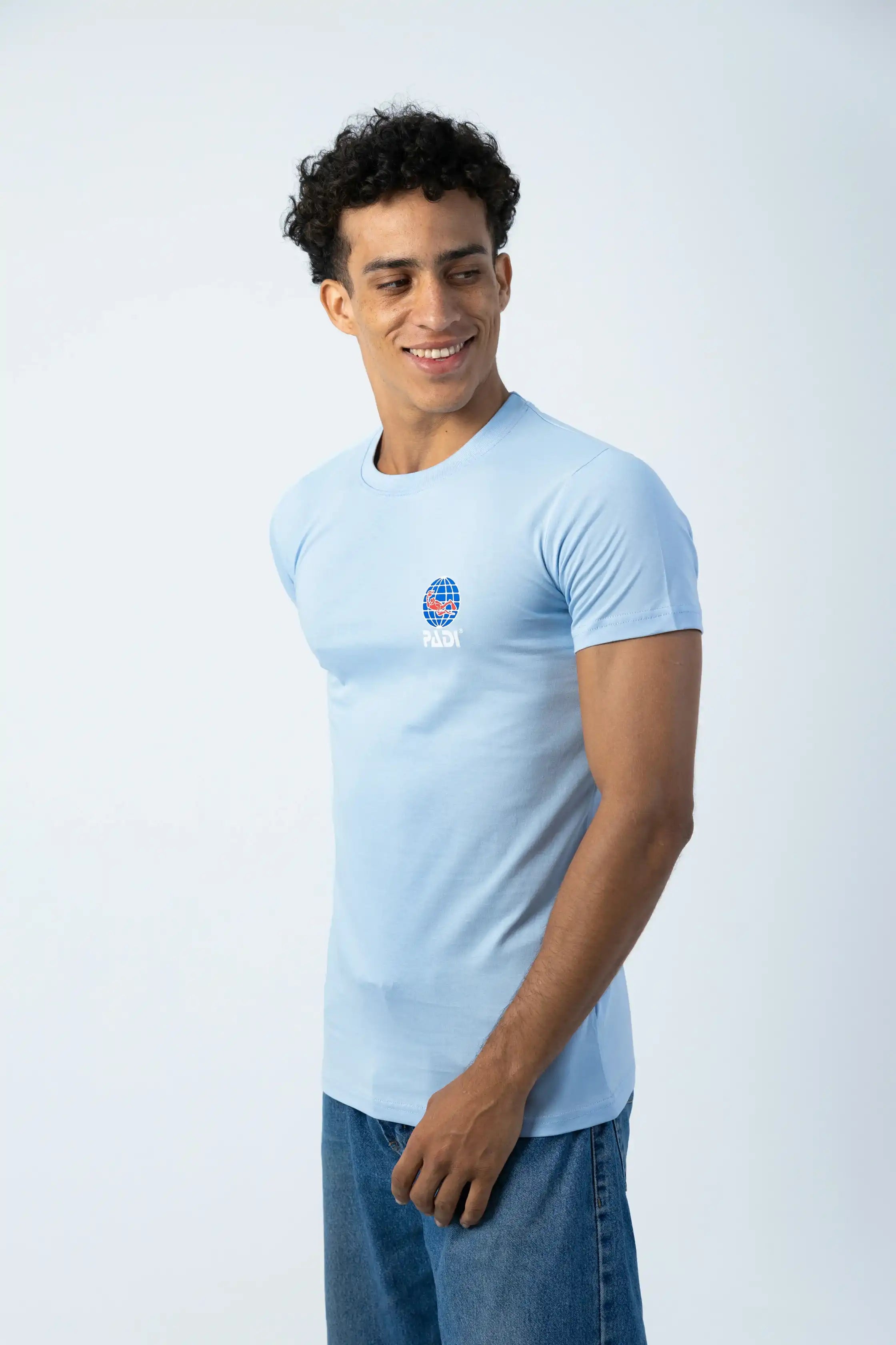 PADI “Evolution Of Scuba Diver” T-Shirt – Baby Blue
