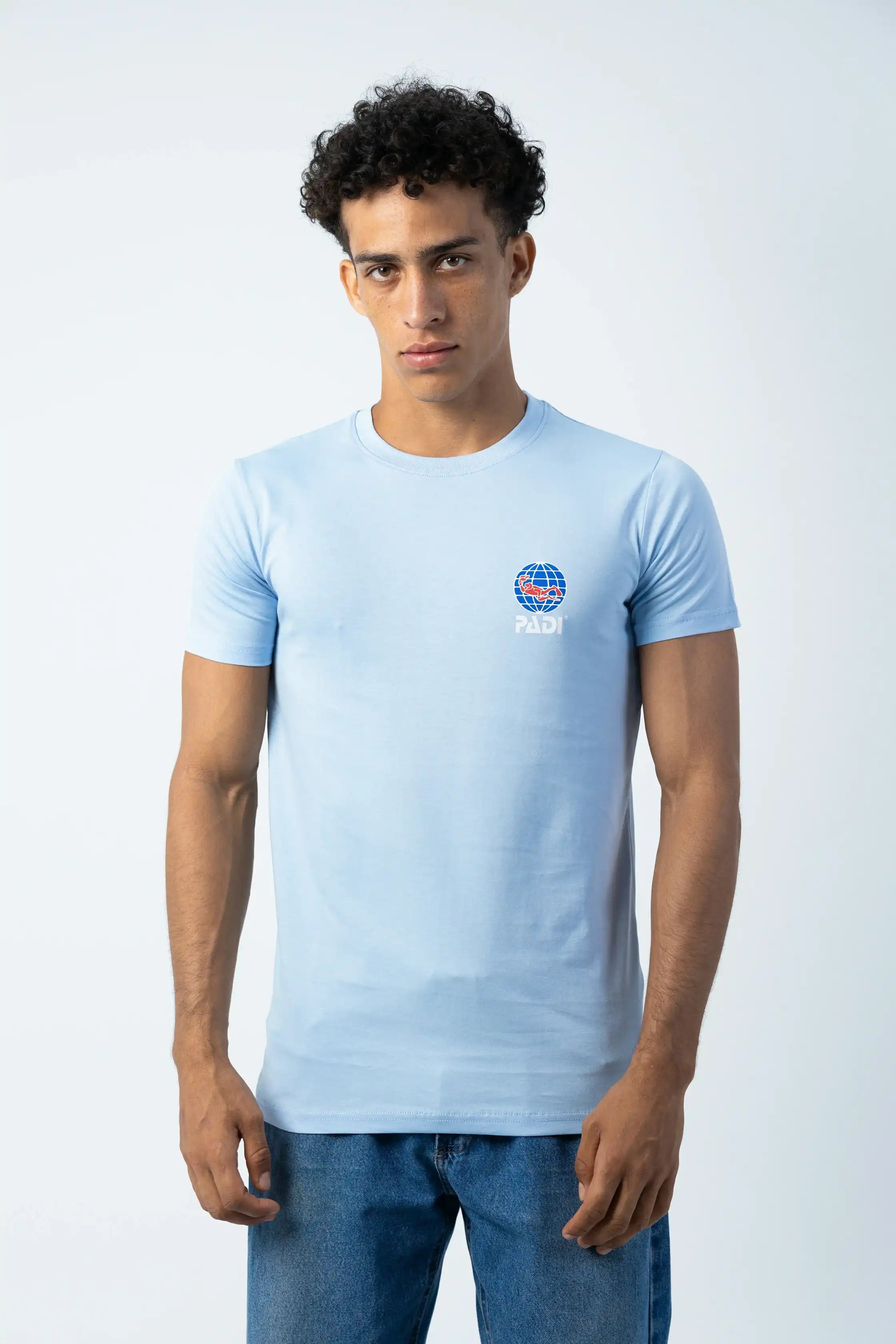 PADI “Evolution Of Scuba Diver” T-Shirt – Baby Blue