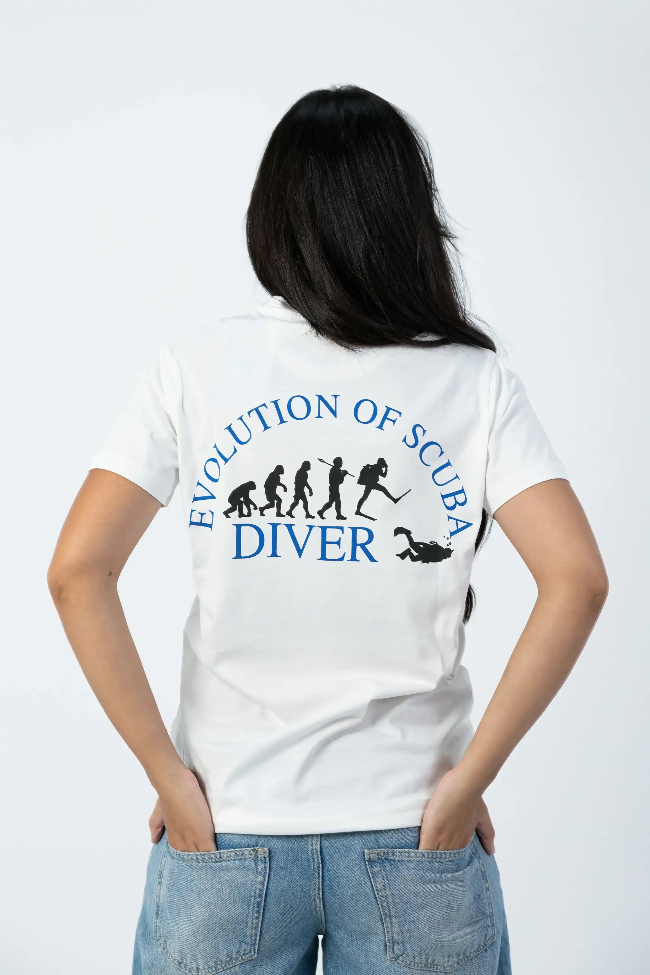 PADI “Evolution Of Scuba Diver” T-Shirt – Off-White