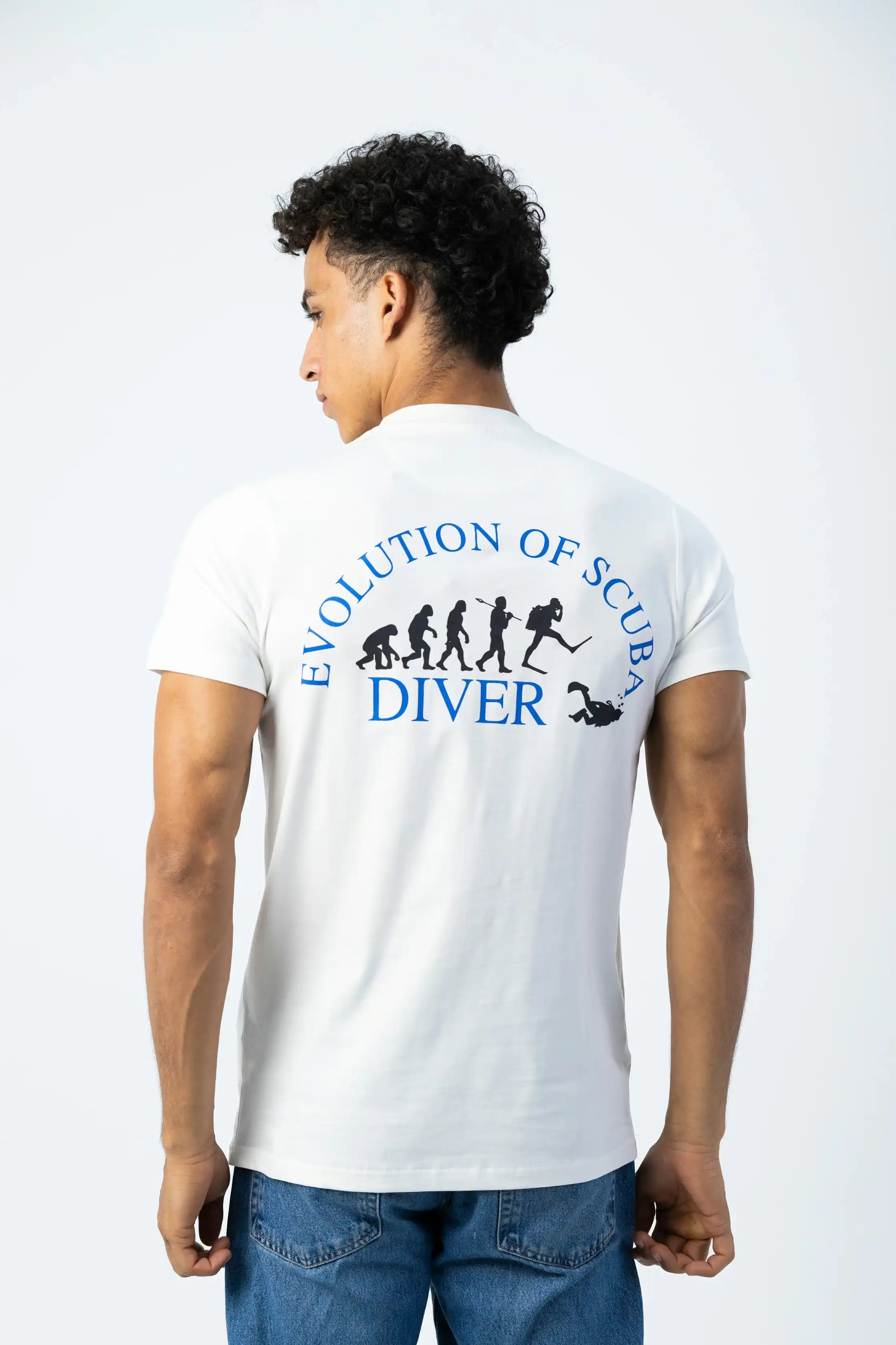 PADI “Evolution Of Scuba Diver” T-Shirt – Off-White