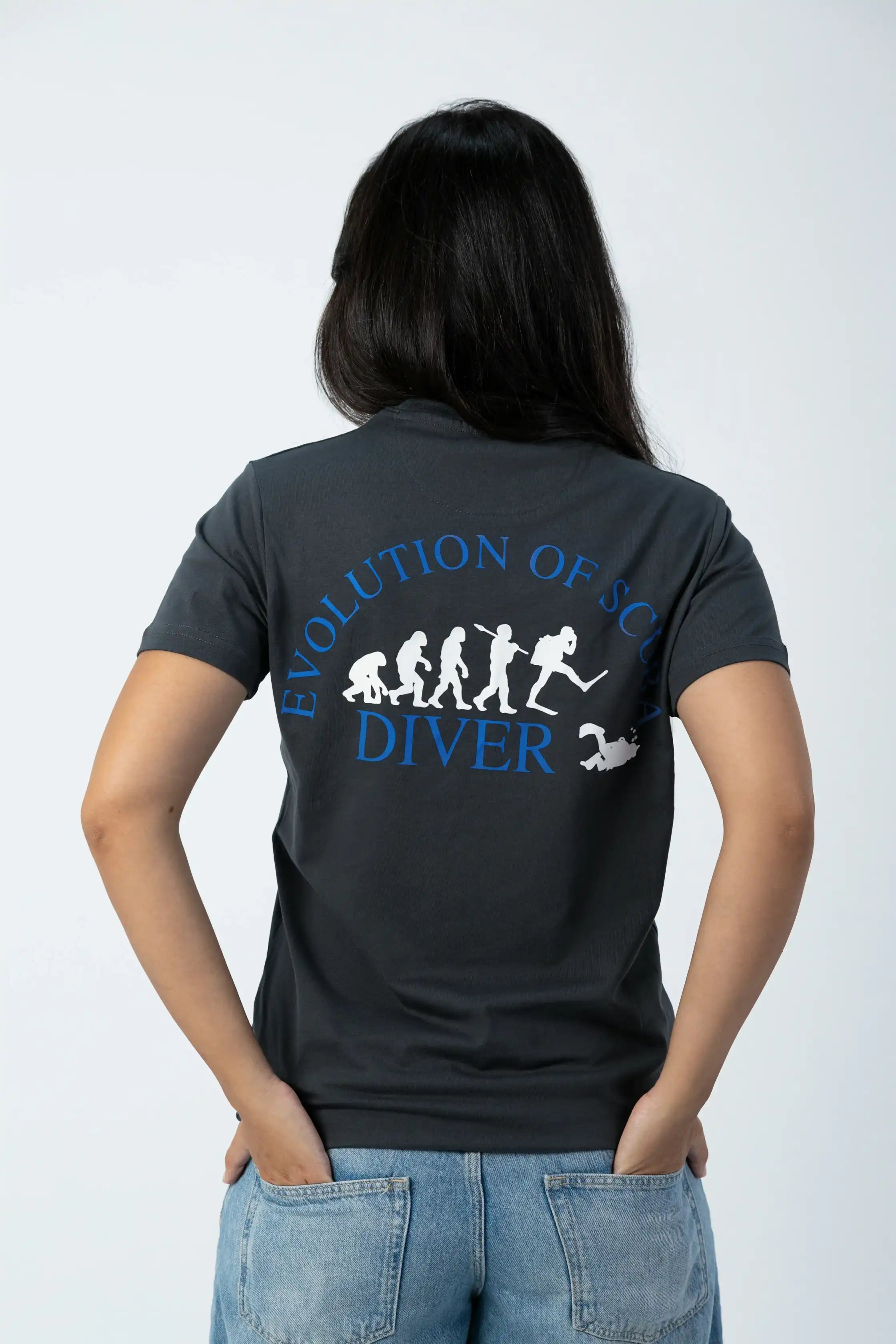 PADI “Evolution Of Scuba Diver” T-Shirt – Silver