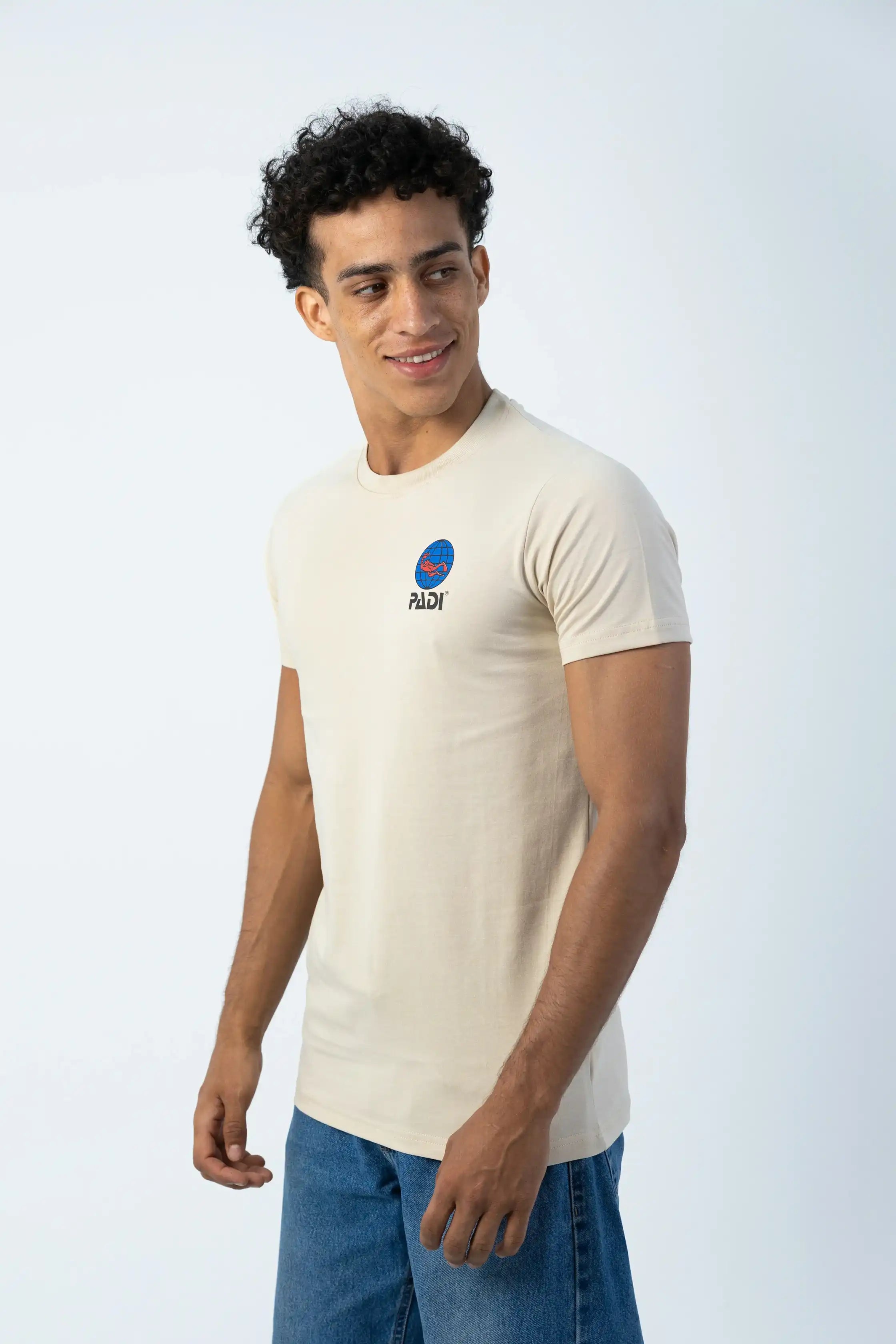 PADI “Evolution Of Scuba Diver”  T-Shirt – Beige
