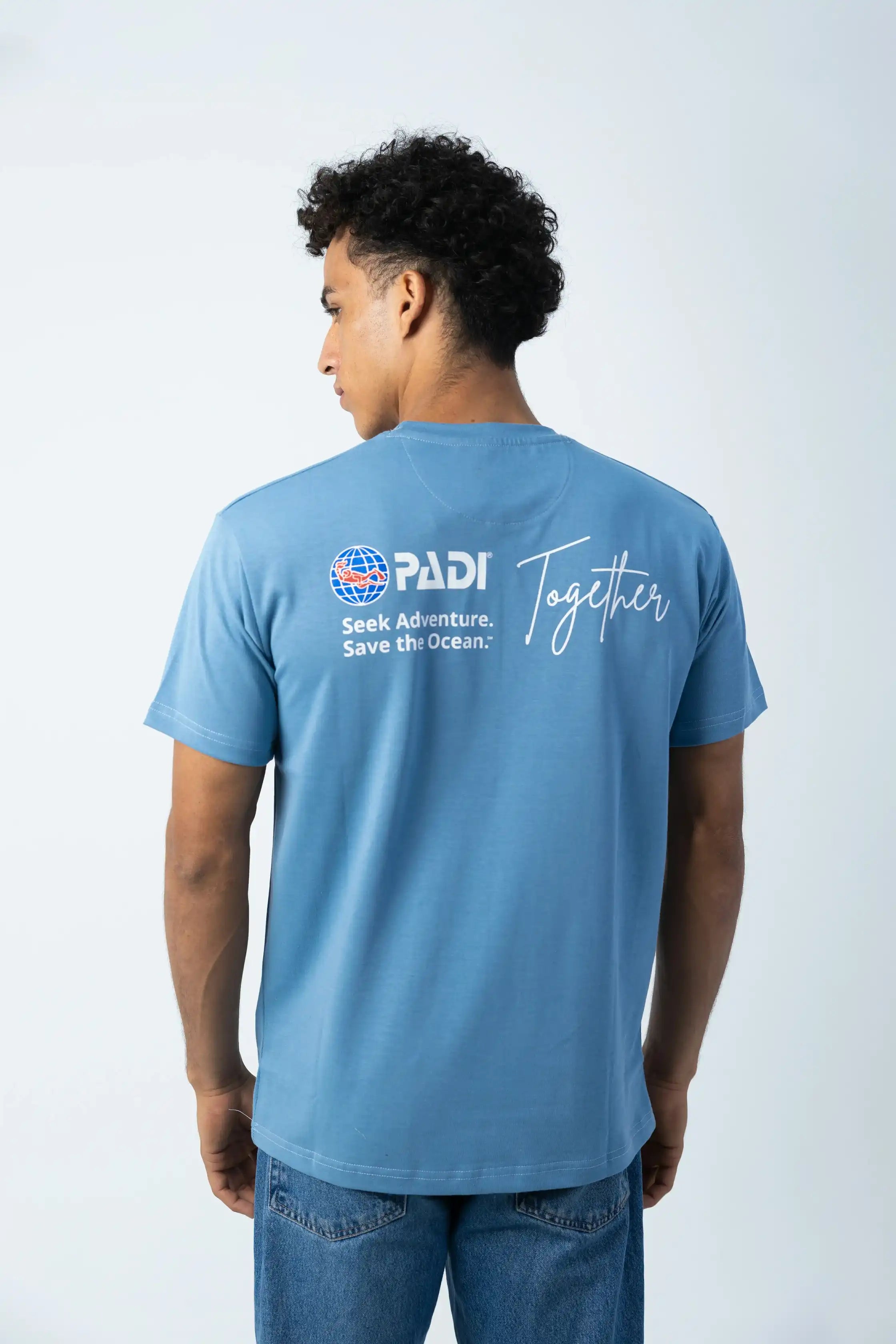 PADI Saso Minimalist Dive Logo T-Shirt – Baby Blue
