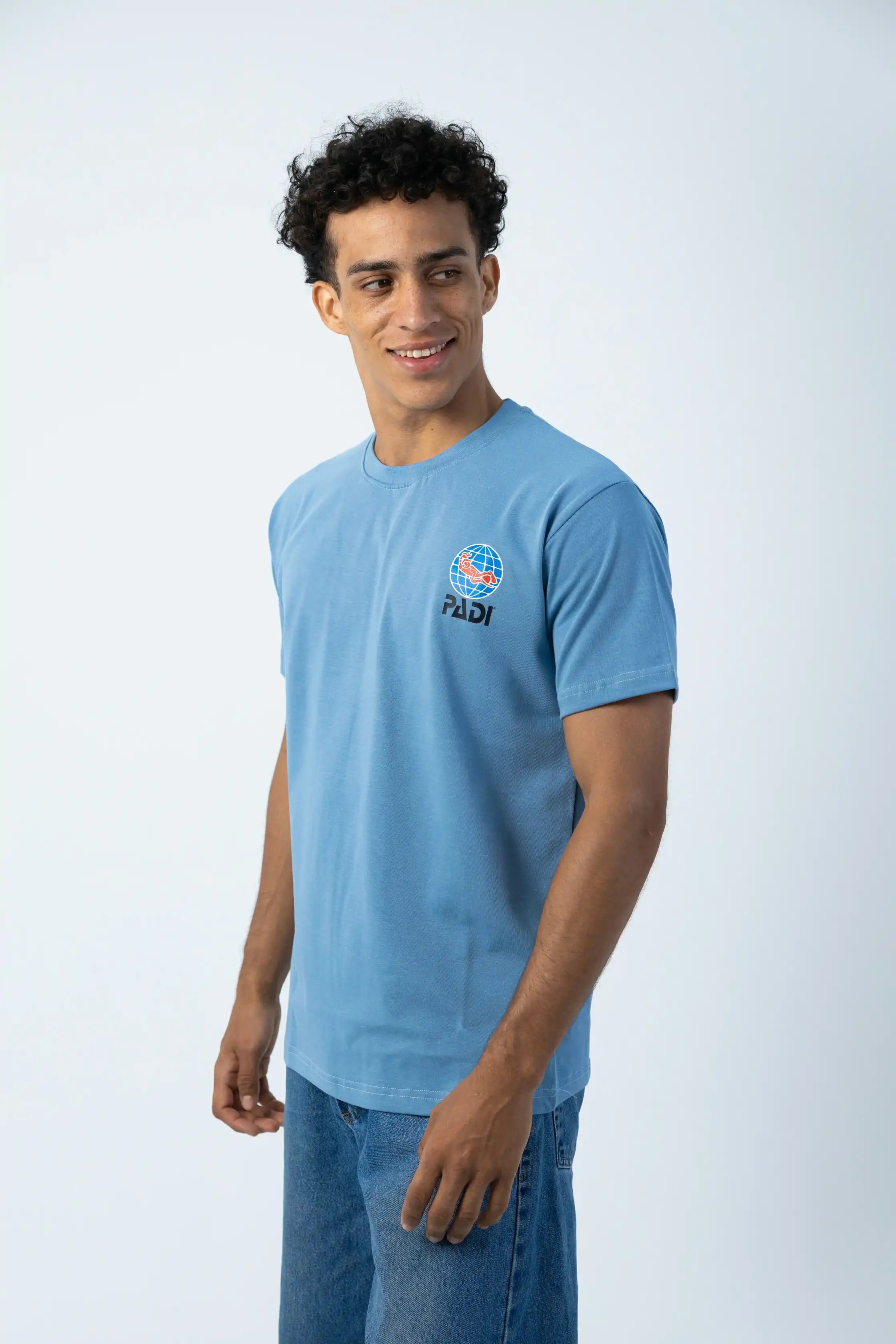 PADI Saso Minimalist Dive Logo T-Shirt – Baby Blue