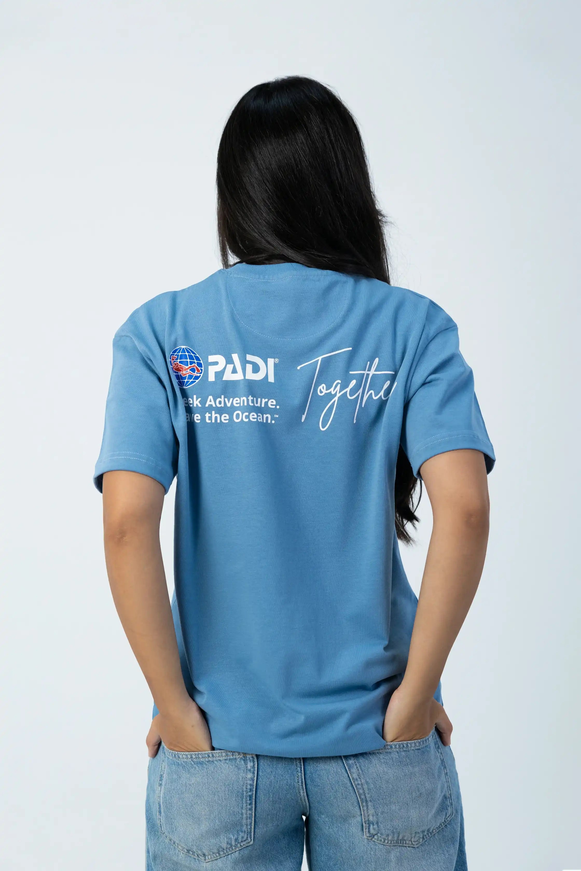 PADI Saso Minimalist Dive Logo T-Shirt – Blue