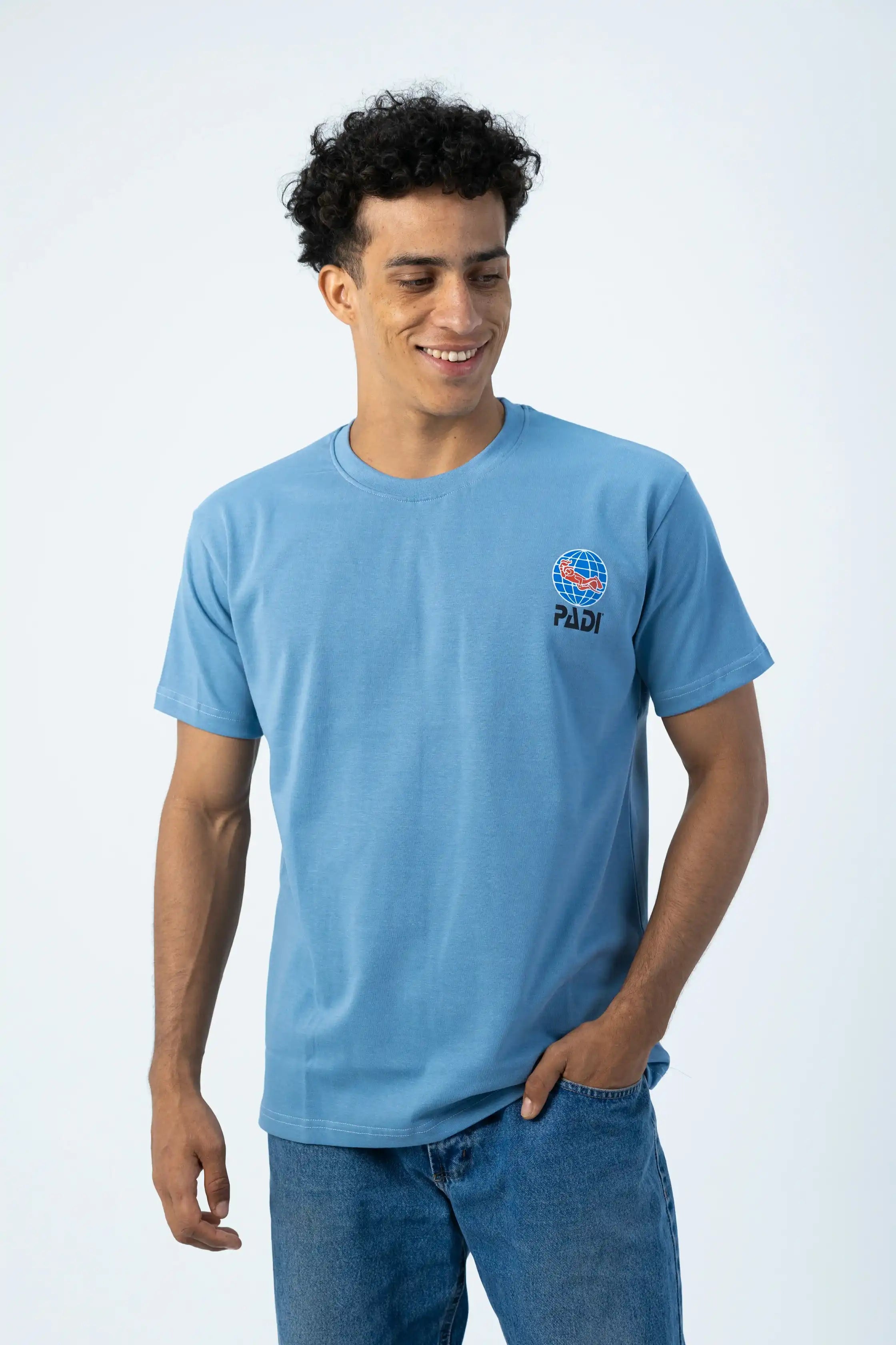 PADI Saso Minimalist Dive Logo T-Shirt – Baby Blue