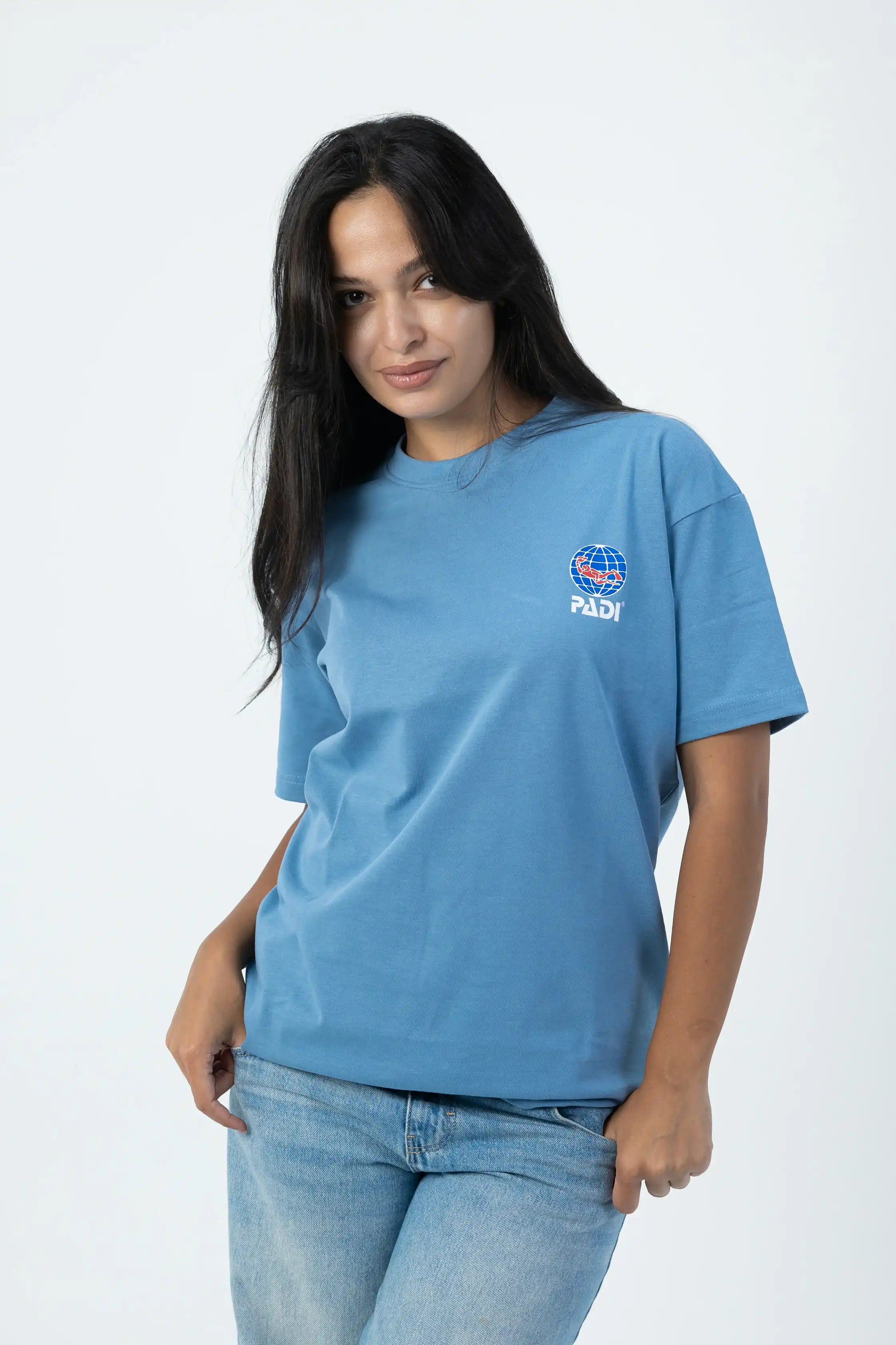 PADI Saso Minimalist Dive Logo T-Shirt – Blue