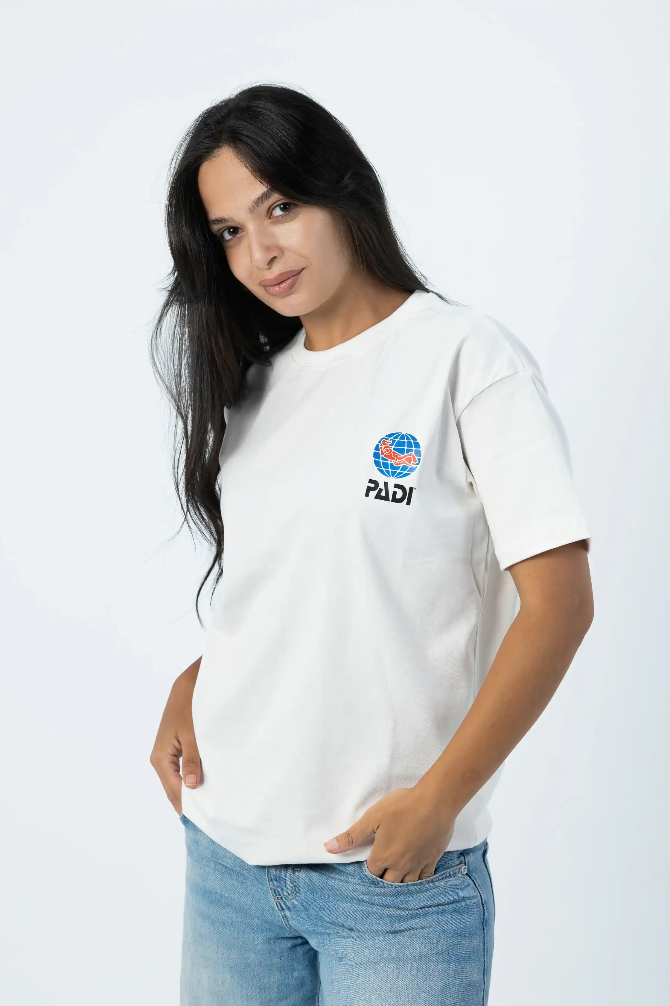 PADI Saso Minimalist Dive Logo T-Shirt – Off-White