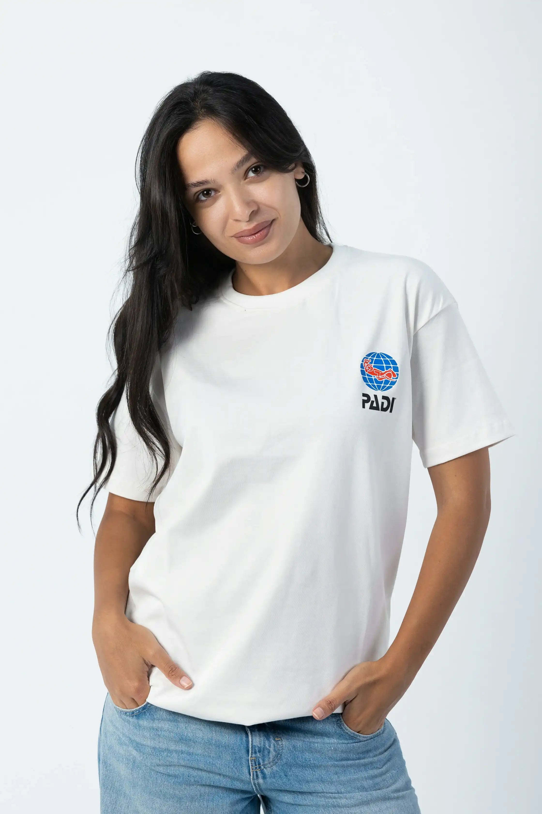 PADI Saso Minimalist Dive Logo T-Shirt – Off-White