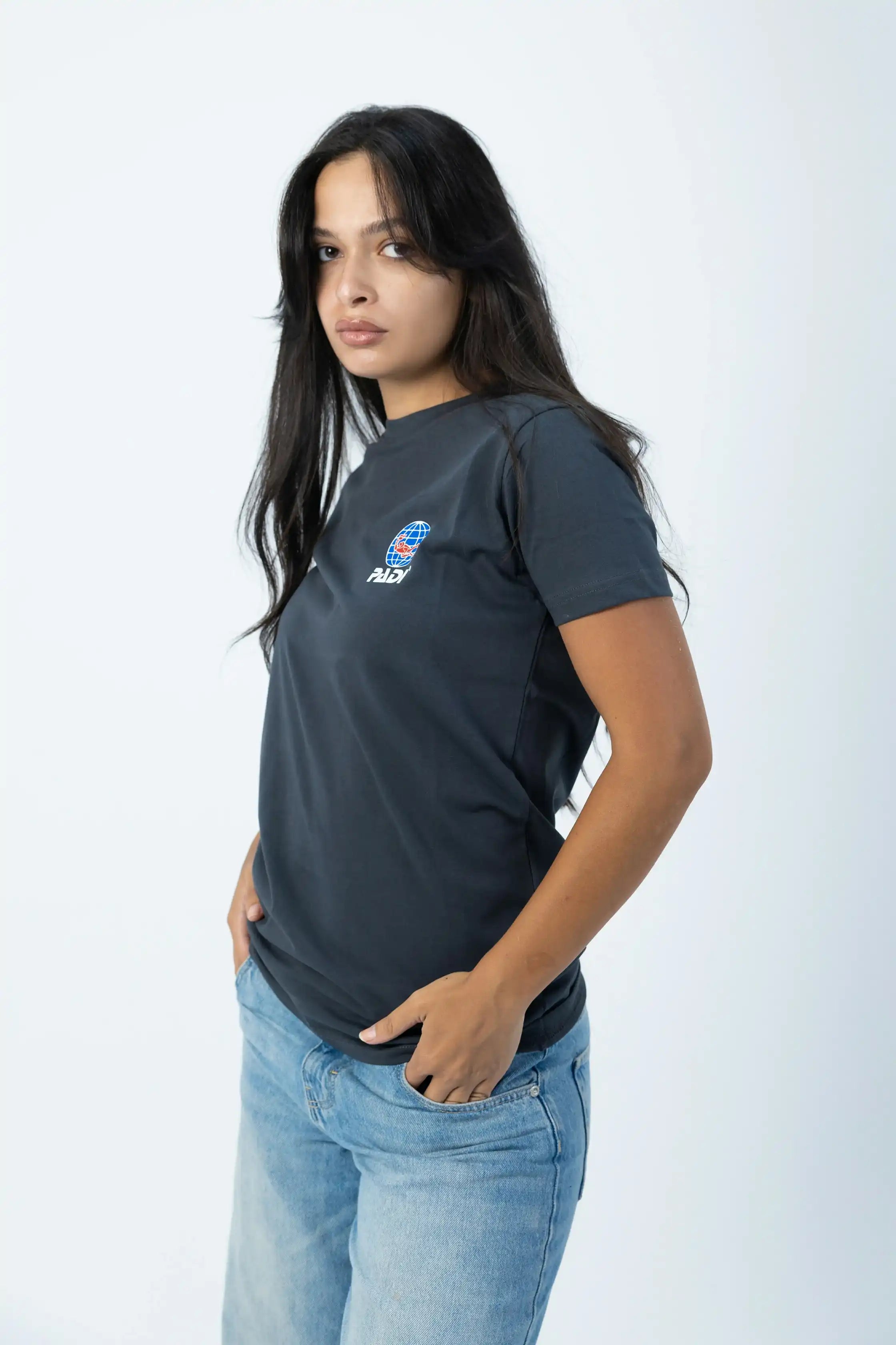PADI Dive Torn Red X White Flag T-Shirt - Light grey - Over Size - Women